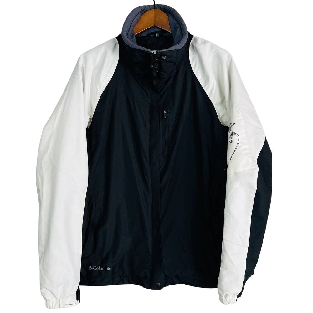Columbia Full Zip Bugaboo Interchange Ski Jacket Black White Outdoor - L